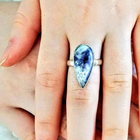 Violet Flame Opal Sterling Ring - Picture 3 of 6